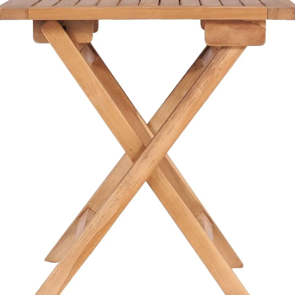 Kokoontaittuva puutarhapöytä 45x45x45 cm täysi tiikki säänkestävä