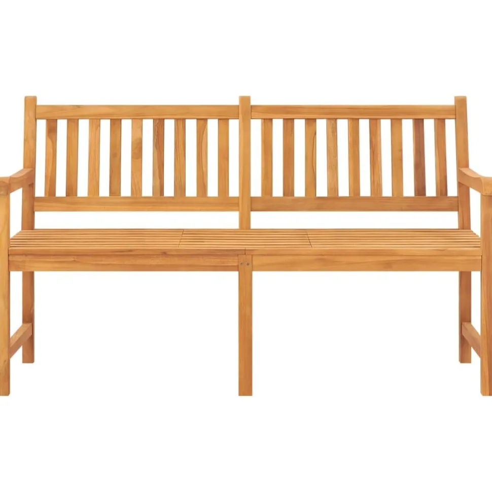Kolmenistuttava puutarhapenkki pöydällä 150 cm, tiikkipuu