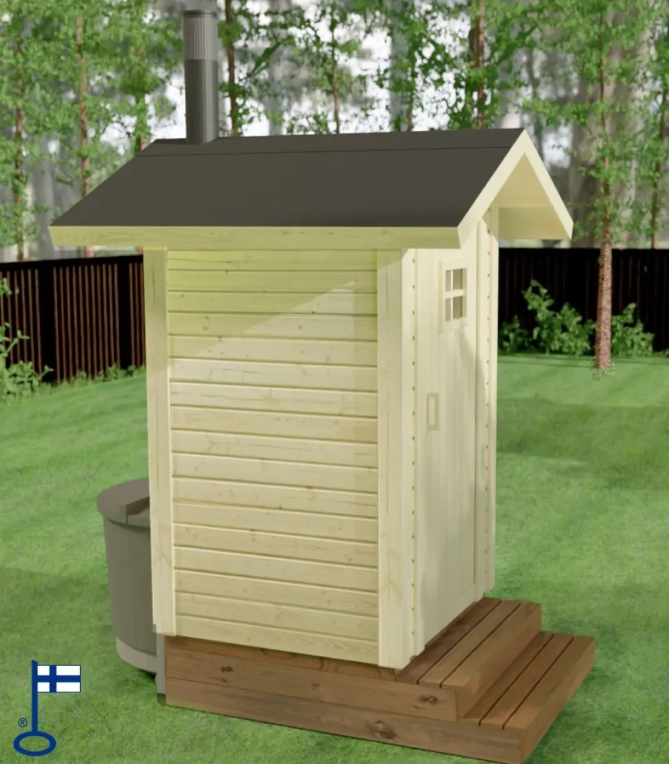 Kompostoiva puucee Ekolet Oiva kompostikäymälällä