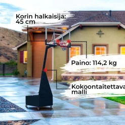 Koripalloteline ProSport 2,6 - 3,05 m taittuva