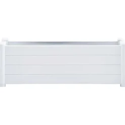 Korotettu kukkalaatikko pp valkoinen 100x43x35 cm