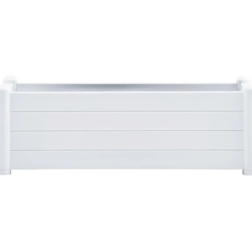 Korotettu kukkalaatikko pp valkoinen 100x43x35 cm