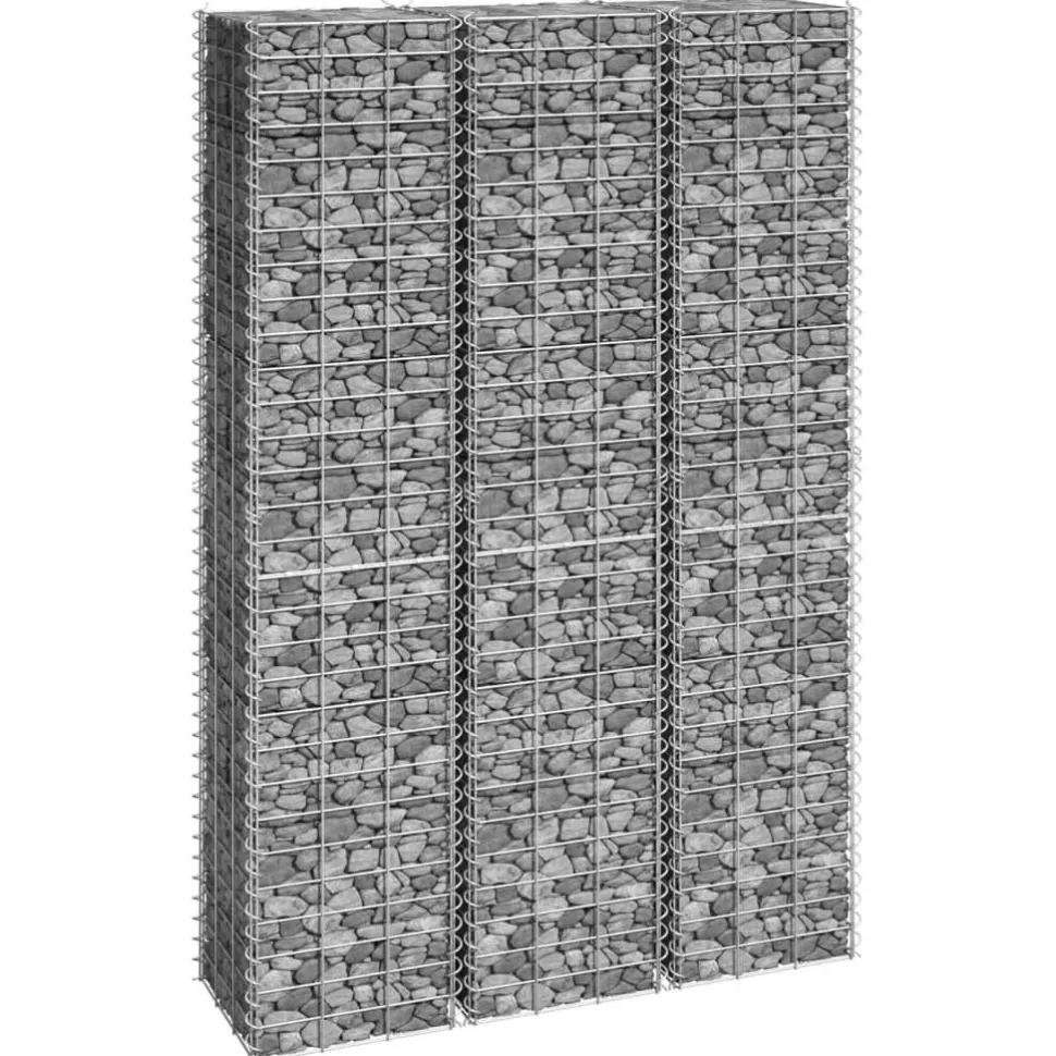 Korotetut kivikorit 3 kpl 30x30x50 cm rauta