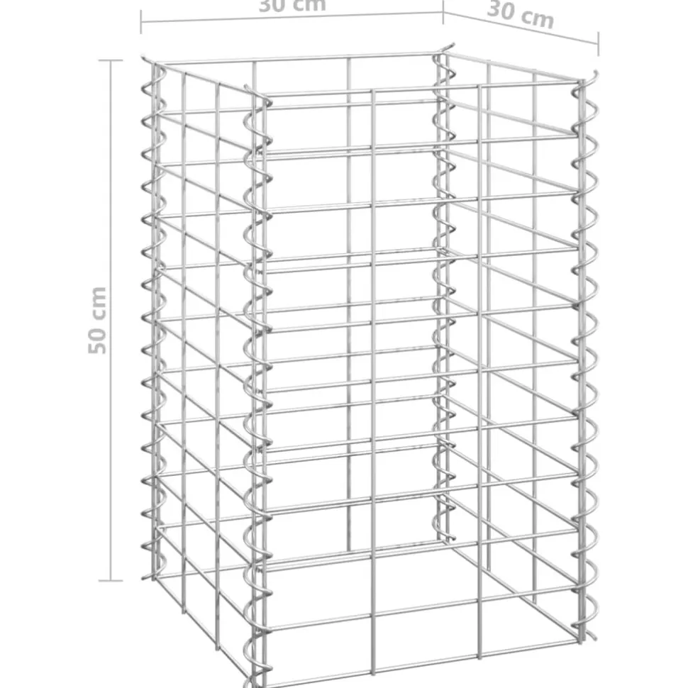 Korotetut kivikorit 3 kpl 30x30x50 cm rauta