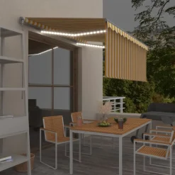 Käsin sisäänkelattava markiisi verhot/LED 3,5x2,5 m kerma