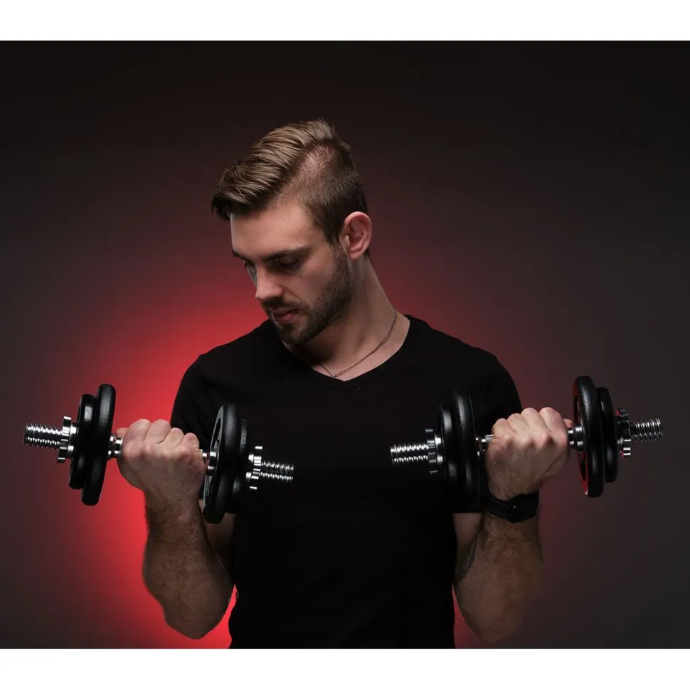 Käsipainosetti salkussa Fit'n Shape 2 kpl säädettävät 20 kg