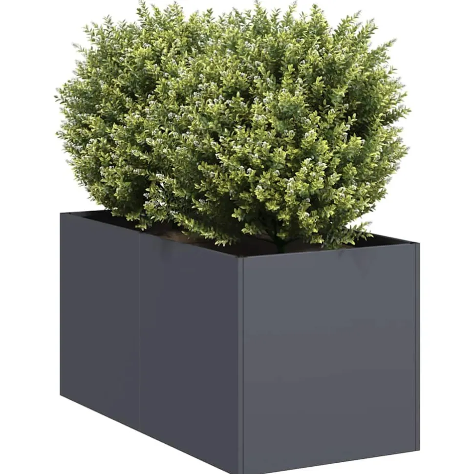 Kukkalaatikko antrasiitti 40x80x40 cm kylmävalssattu teräs (60733)