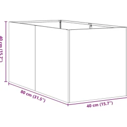 Kukkalaatikko antrasiitti 40x80x40 cm kylmävalssattu teräs (60733)