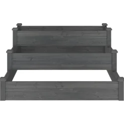 Kukkalaatikko korotettu harmaa 120x120x56 cm täysi kuusi (64306)