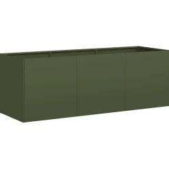 Kukkalaatikko oliivinvihreä 120x40x40 cm kylmävalssattu teräs (60678)