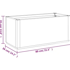 Kukkalaatikko puutarhaan vaaleanruskea 80x36x35 cm PP (68778)