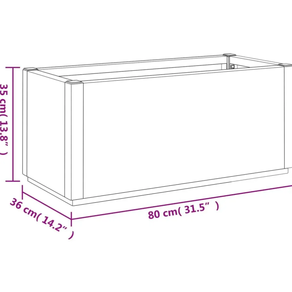 Kukkalaatikko puutarhaan vaaleanruskea 80x36x35 cm PP (68778)