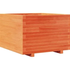 Kukkalaatikko puutarhaan vahanruskea 70x70x49,5 cm täysi mänty (47365)
