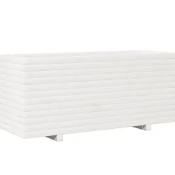 Kukkalaatikko puutarhaan valkoinen 110x40x49,5 cm täysi mänty (47379)