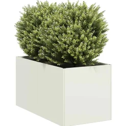 Kukkalaatikko valkoinen 40x80x40 cm kylmävalssattu teräs (60732)