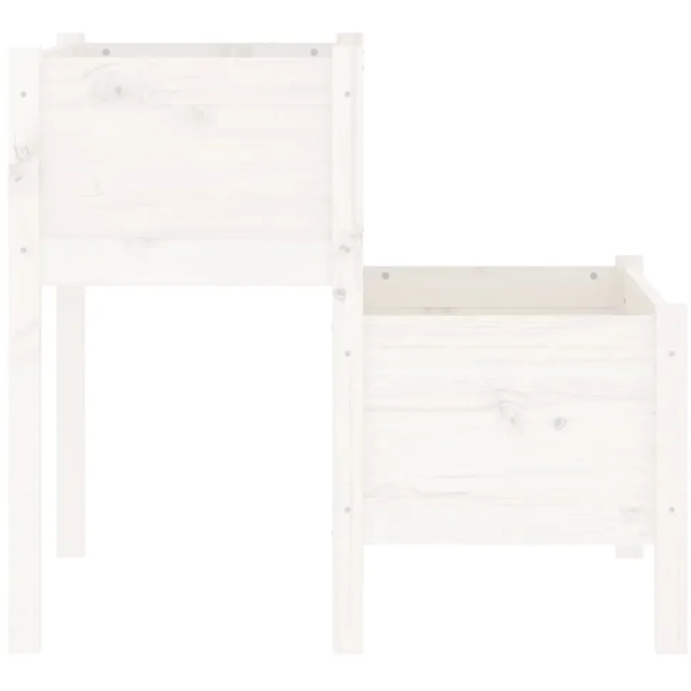 Kukkalaatikko valkoinen 84,5x84x75 cm, mänty