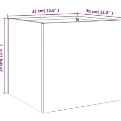 Kukkalaatikot 2 kpl musta 32x30x29 cm teräs (41536)