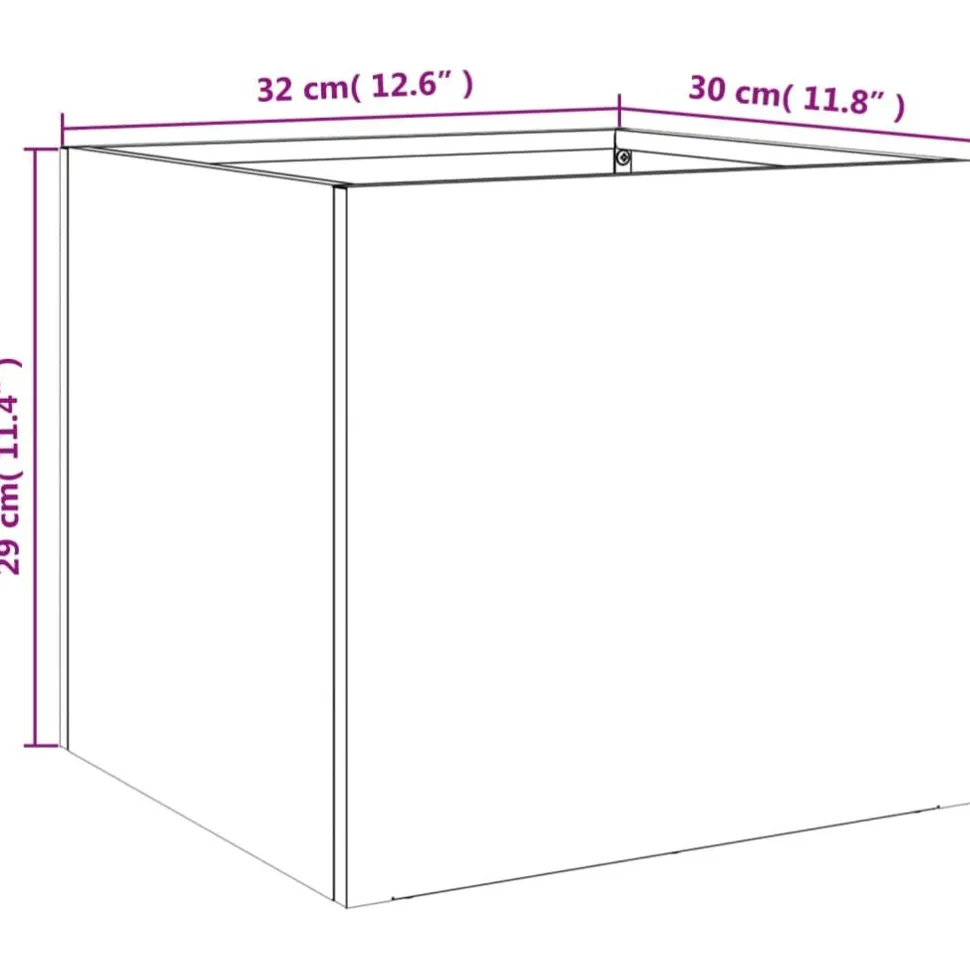 Kukkalaatikot 2 kpl musta 32x30x29 cm teräs (41536)