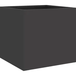 Kukkalaatikot 2 kpl musta 32x30x29 cm teräs (41536)