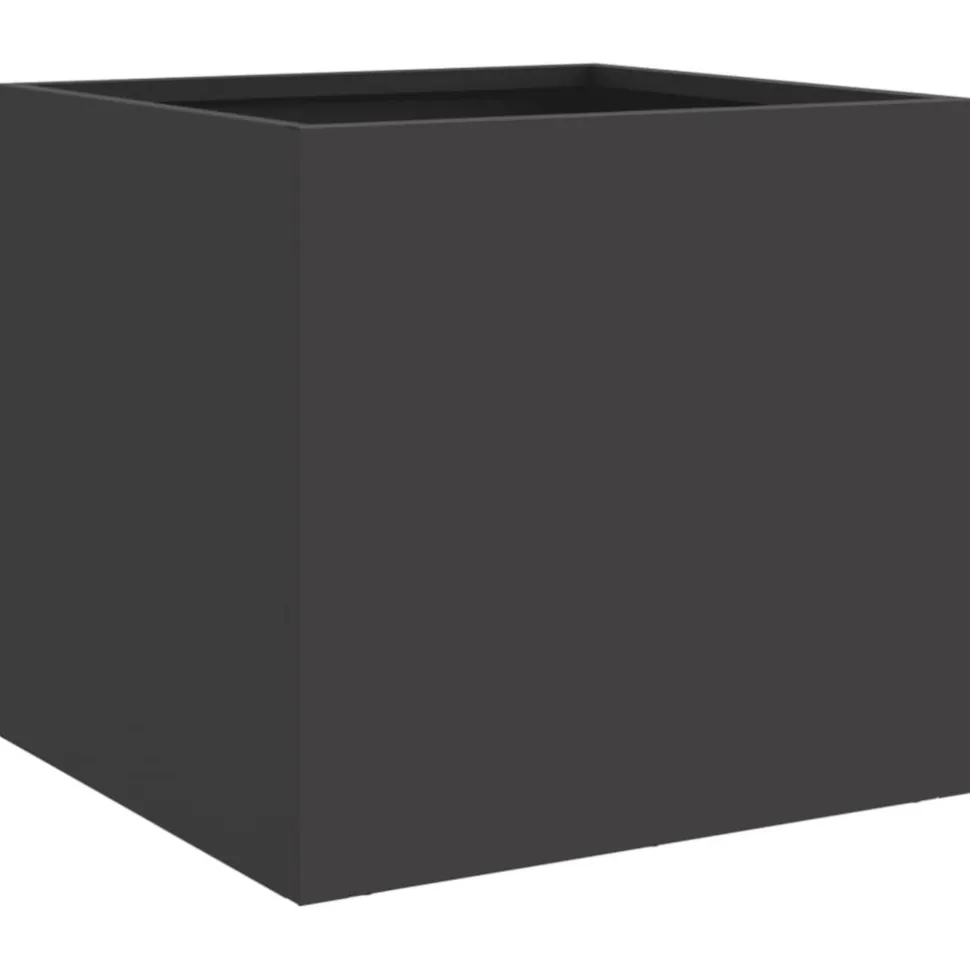 Kukkalaatikot 2 kpl musta 32x30x29 cm teräs (41536)