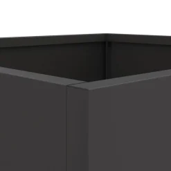 Kukkalaatikot 2 kpl musta 32x30x29 cm teräs (41536)