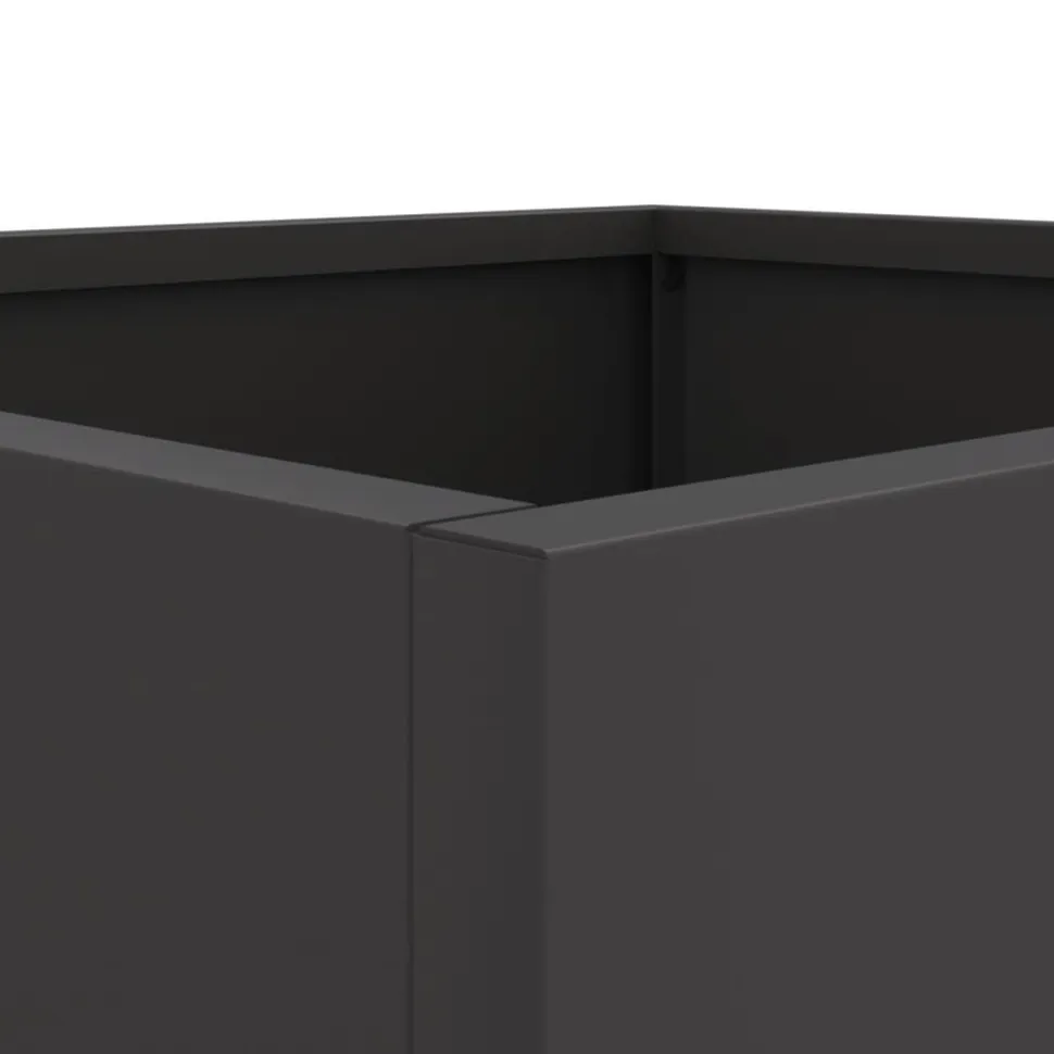 Kukkalaatikot 2 kpl musta 32x30x29 cm teräs (41536)