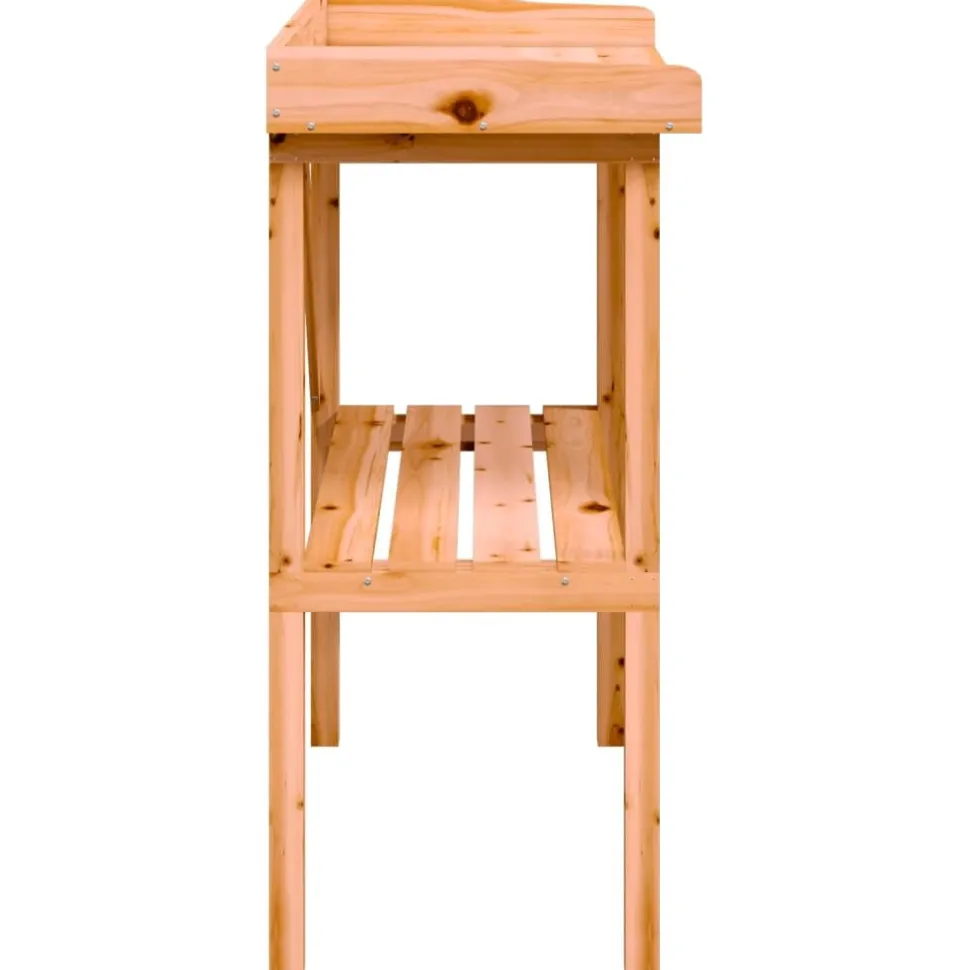 Kukkapöytä hyllyllä ruskea 78x38x82,5 cm täysi kuusi (56350)