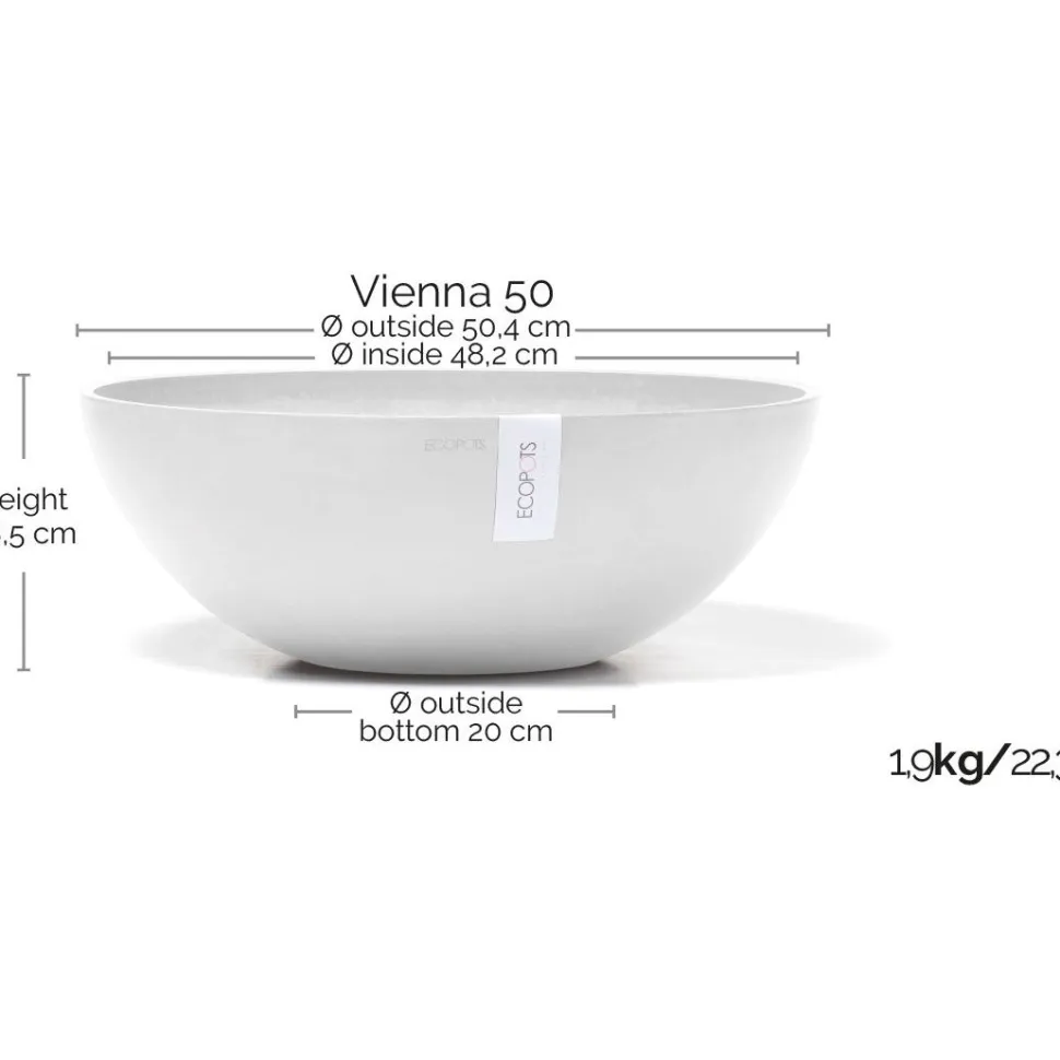 Kukkaruukku Ecopots Vienna, eri kokoja ja värejä