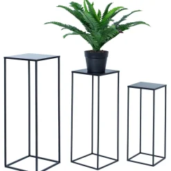 Kukkateline Home4You DEIA CHI L 25x25xK70 cm, musta