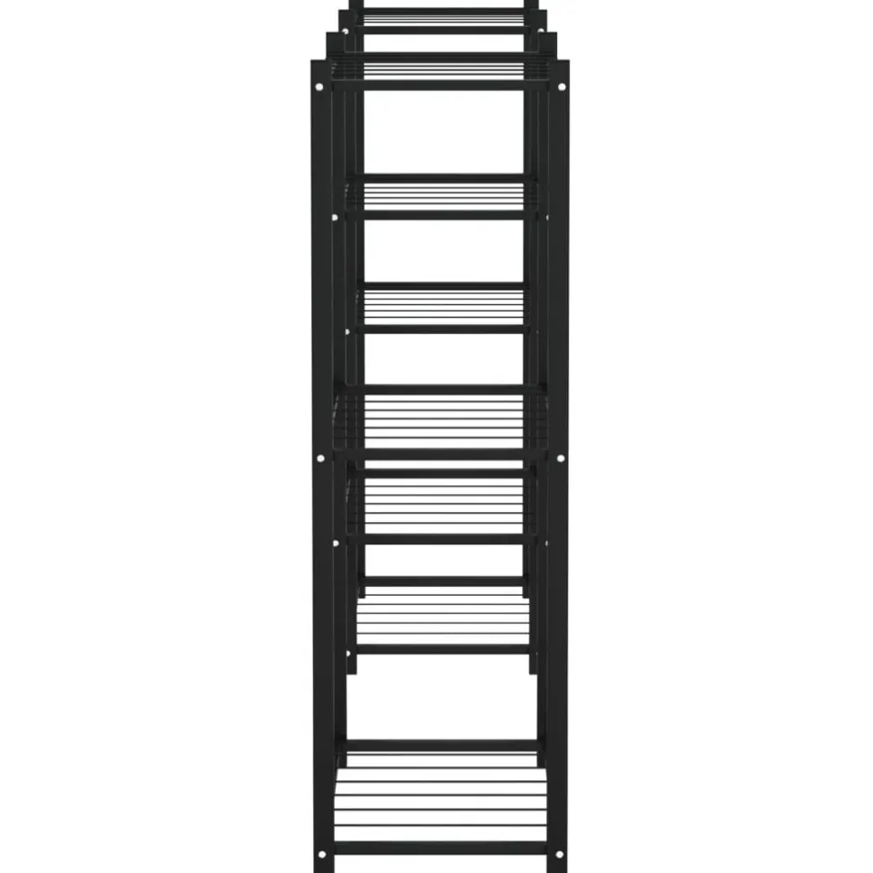 Kukkateline pyörillä 83x25x83,5 cm musta rauta