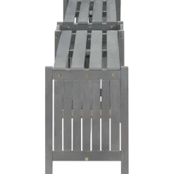 Kulmapenkki kukkalaatikolla 117 cm, akaasiapuu harmaa