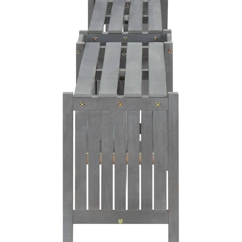 Kulmapenkki kukkalaatikolla 117 cm, akaasiapuu harmaa