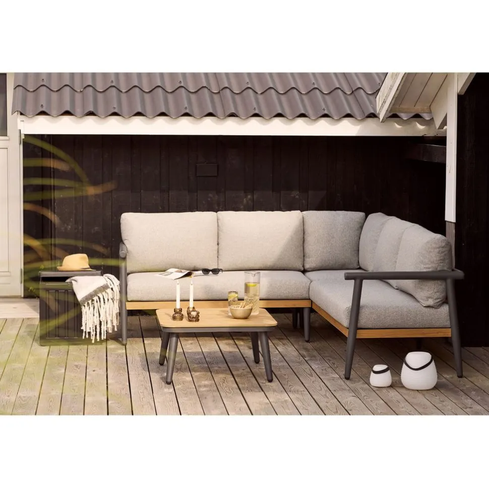 Kulmasohva terassille House Nordic Comillas, 5-istuttava, pehmusteilla, harmaa
