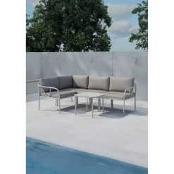 Kulmasohva terassille Venture Home Hydra, sohvapöydällä, 4-istuttava, greige