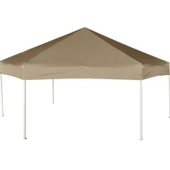 Kuusikulmainen pop-up katos sivuseinillä 3,6x3,1m 220g/m² taupe