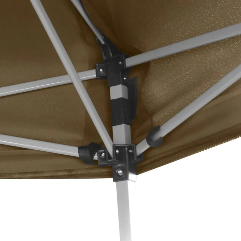 Kuusikulmainen pop-up katos sivuseinillä 3,6x3,1m 220g/m² taupe