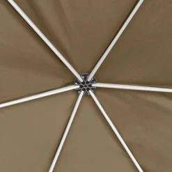 Kuusikulmainen pop-up katos sivuseinillä 3,6x3,1m 220g/m² taupe