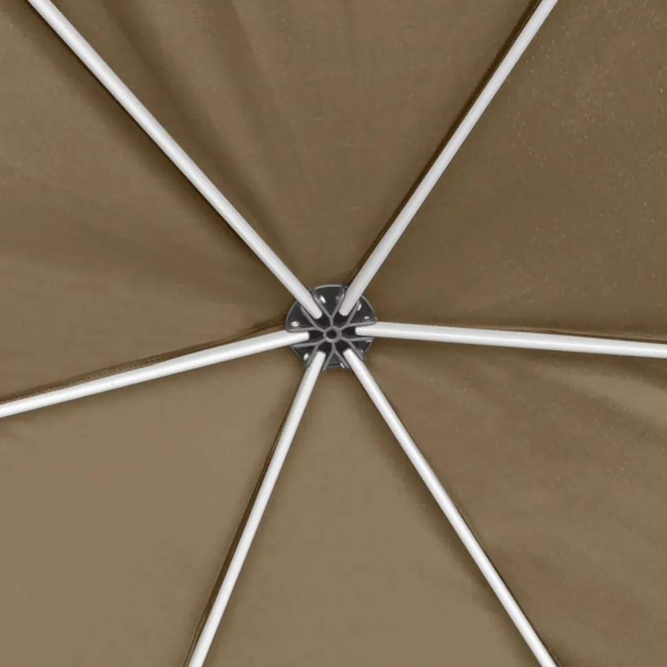 Kuusikulmainen pop-up katos sivuseinillä 3,6x3,1m 220g/m² taupe