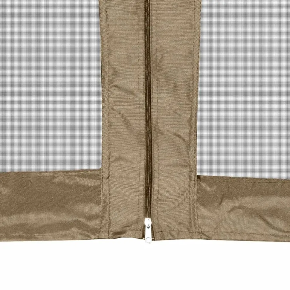 Kuusikulmainen pop-up katos sivuseinillä 3,6x3,1m 220g/m² taupe