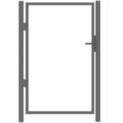 Käyntiportin runko AB Polar, korkeus 95cm, leveys 100cm, Locinox lukko, sinkitty, harmaa