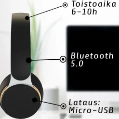 Langattomat sankakuulokkeet Kuura Kuura Bass Black