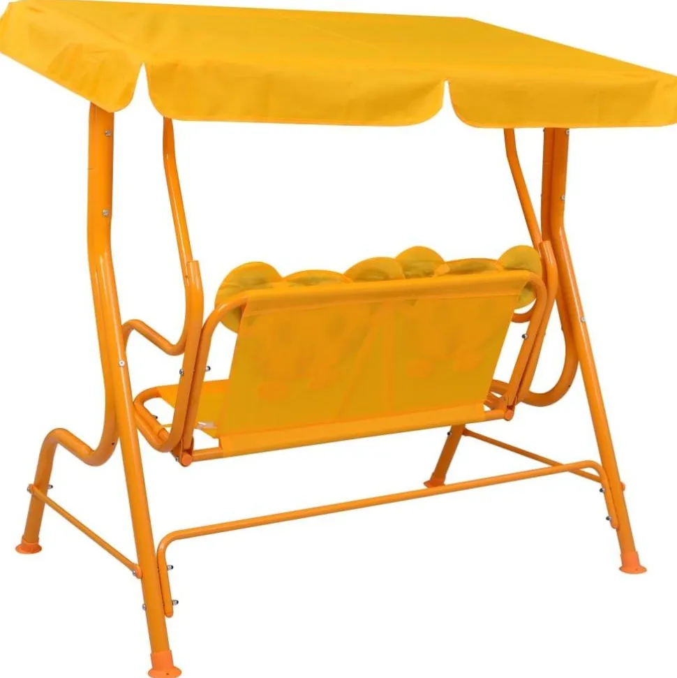 Lasten keinupenkki keltainen 115x75x110 cm kangas
