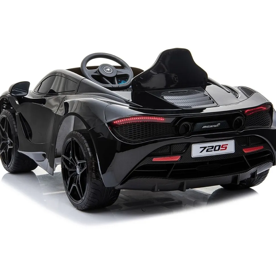 Lasten sähköauto Nordic Play McLaren 720S 12Vn kumipintarenkaat nahkaistuin musta