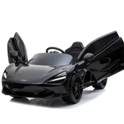 Lasten sähköauto Nordic Play McLaren 720S 12Vn kumipintarenkaat nahkaistuin musta