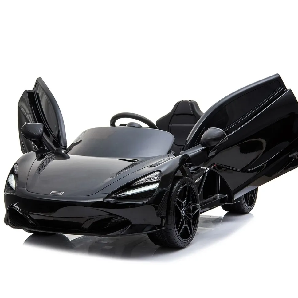 Lasten sähköauto Nordic Play McLaren 720S 12Vn kumipintarenkaat nahkaistuin musta