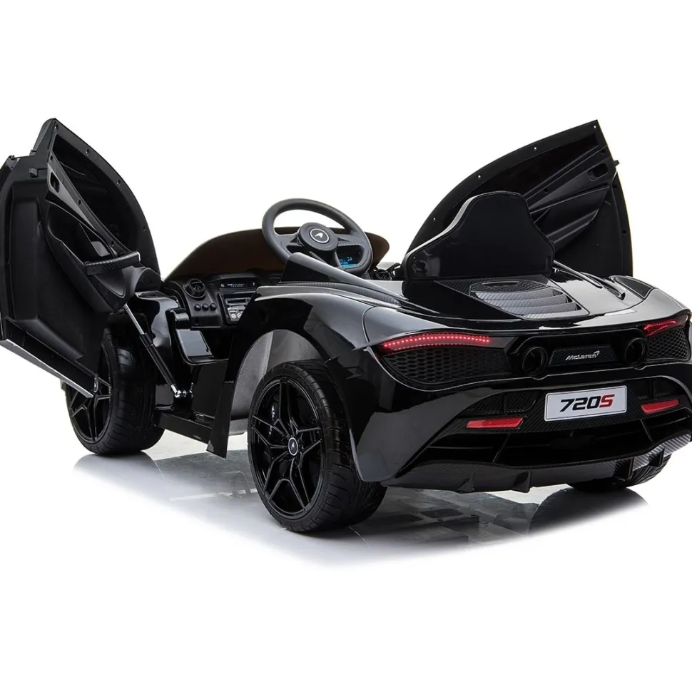 Lasten sähköauto Nordic Play McLaren 720S 12Vn kumipintarenkaat nahkaistuin musta
