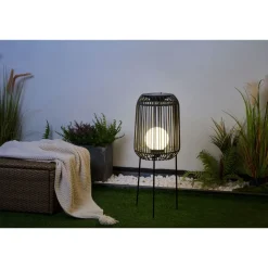 Lattiavalaisin aurinkokennolla Paulmann Pauleen Sunshine Coziness, 3000K, musta/harmaa