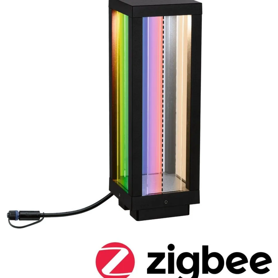LED-lyhty Paulmann Plug & Shine Classic, 30cm, Smart Home Zigbee 3.0, IP44, RGBW, antrasiitti