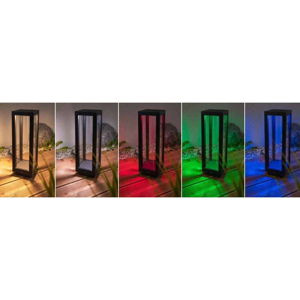 LED-lyhty Paulmann Plug & Shine Classic, 30cm, Smart Home Zigbee 3.0, IP44, RGBW, antrasiitti