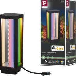 LED-lyhty Paulmann Plug & Shine Classic, 30cm, Smart Home Zigbee 3.0, IP44, RGBW, antrasiitti